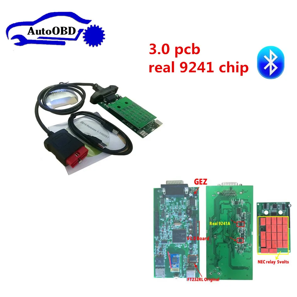 

10pcs/lot VD tcs cdp pro plus new vci with V3.0 PCB 9241 chip bluetooth mvd with N-EC 2015.2 free active/2015.3 with keygen