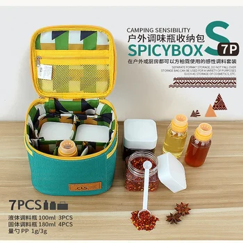 

Outdoor seasoning bottle set portable seasoning pot barbecue utensils camping seasoning bottle kitchen seasoning box combination