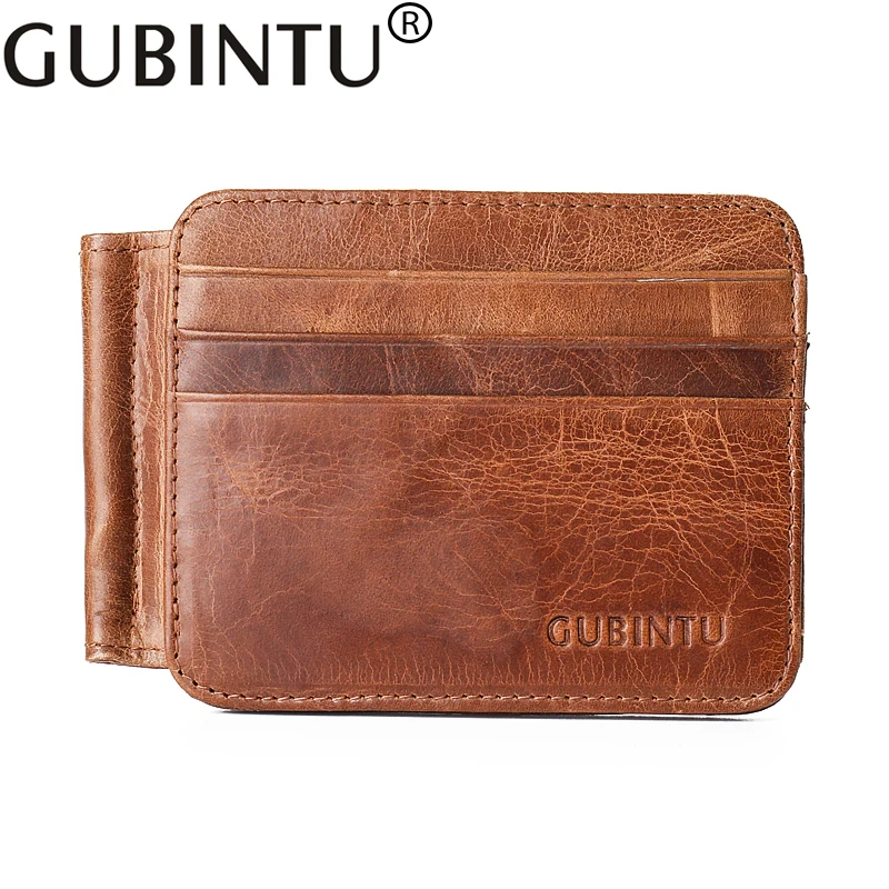 Vintage Brand Genuine Leather Men Wallets Fashion Casual Leather Card Holders Brown Wallets 