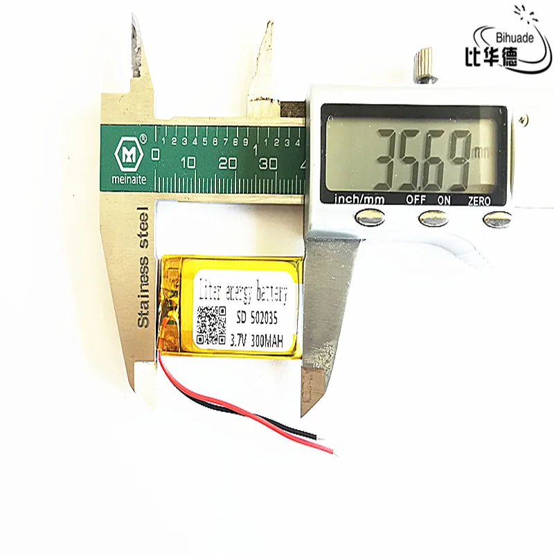 10 pcs 3.7V 300mAh 502035 Lithium Polymer LiPo Rechargeable Battery For Mp3 Mp4 PAD DVD DIY E-book bluetooth