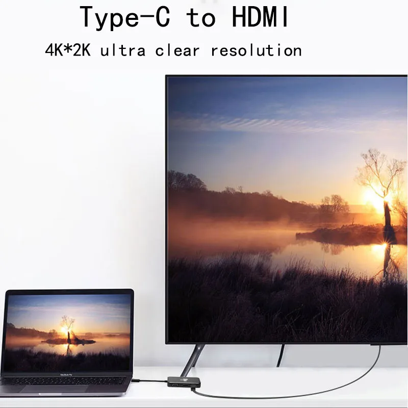 Fealushon док-станция Тип C разъем HDMI DVI VGA DP концентратор для ноутбука Macbook Pro hp DELL поверхность lenovo samsung док-станция