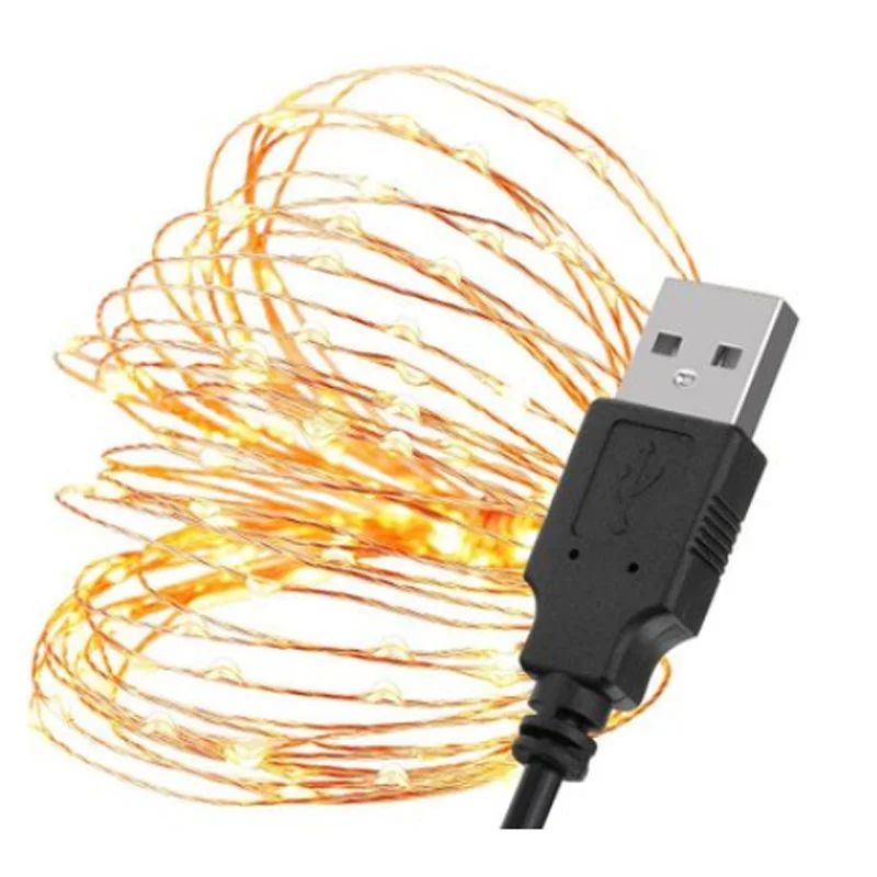 5M 10M Copper Wire USB LED String lights Waterproof Holiday lighting For Fairy Christmas Wedding Party Decoration 5M 10M Copper Wire USB LED String lights Waterproof Holiday lighting For Fairy Christmas Wedding Party Decoration