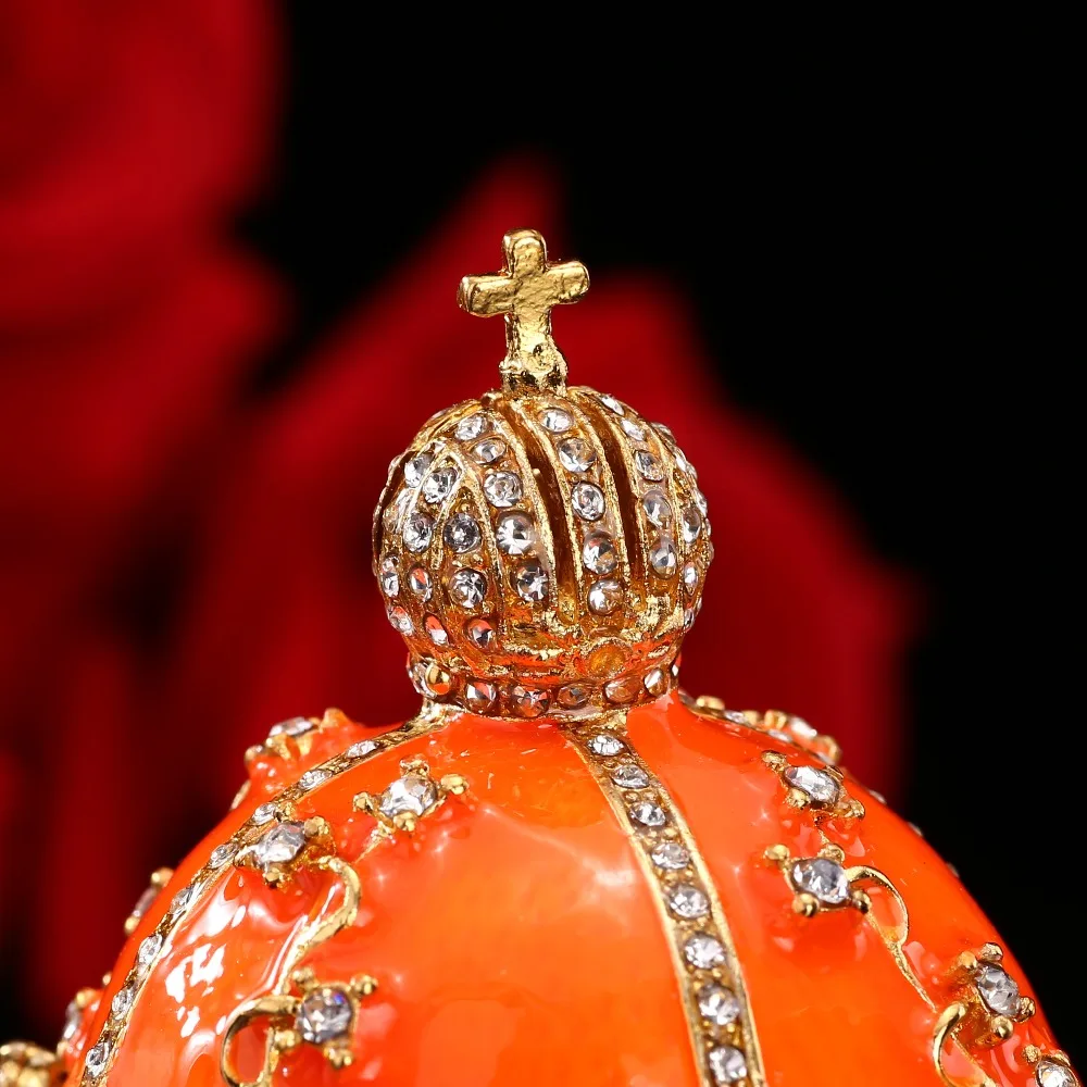 QIFU Новое поступление ремесленные металлические красивые Faberge яйцо для безделушки коробка