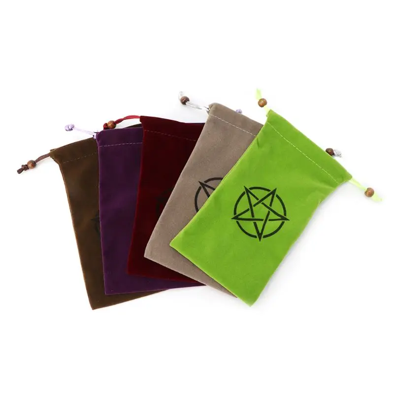 1 шт. бархатная пентаграмма Таро сумка для хранения аксессуары для настольной игры карты вышивка Drawstring пакет 5 цветов дополнительно