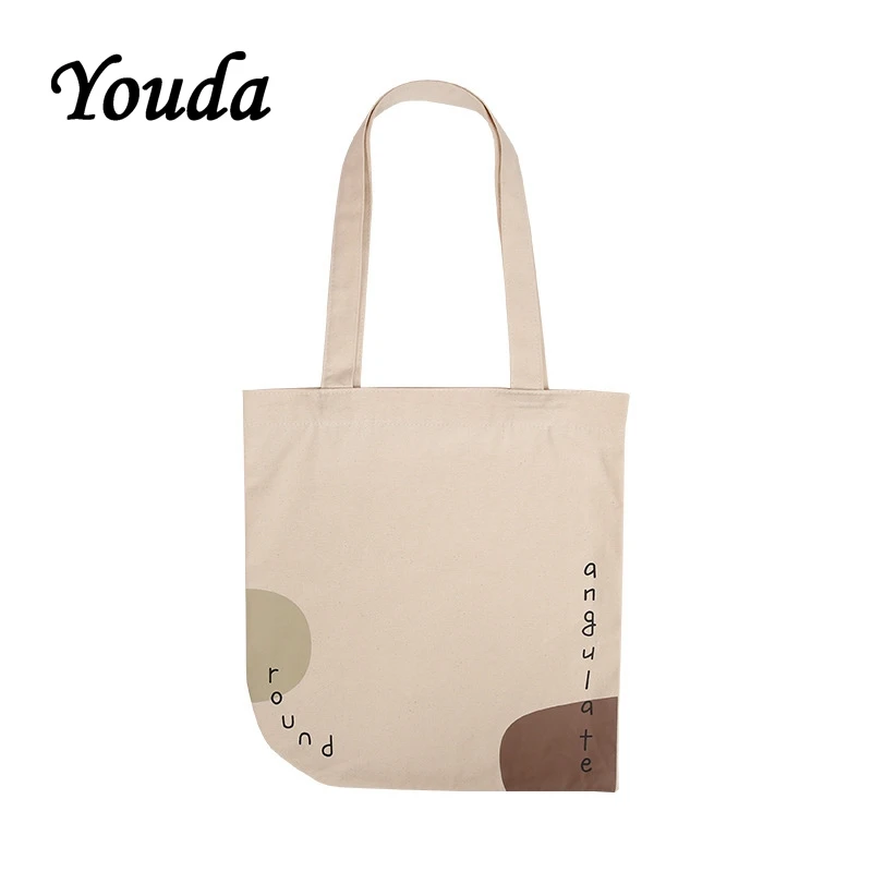 

Youda Letter Printed Shoulder Bags Sweet Canvas Bag Japanese Simple Style Totes Original Design Handbag Ladies Casual Handbags