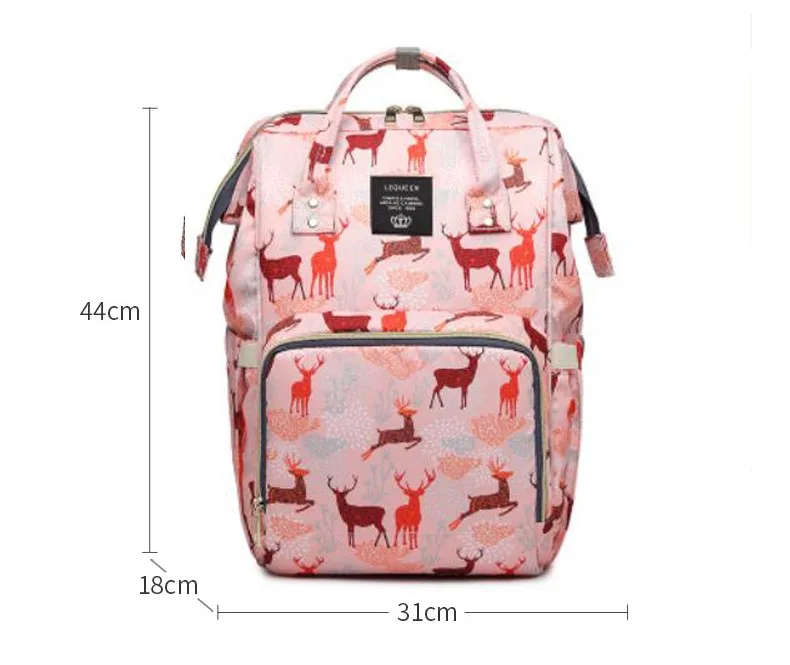 Сумка для подгузников, рюкзак для мам, сумка для беременных, большая сумка для подгузников, Bolsa Maternida, с принтом, Bebe, детская сумка, рюкзак для путешествий, для ухода за ребенком, гидросумка - Цвет: pink