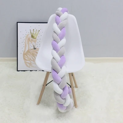 Long knotted braid pillow new nordic style woven long knot ball baby bed bumper newborns crib room decorative pillows kids stuff - Color: E-4M