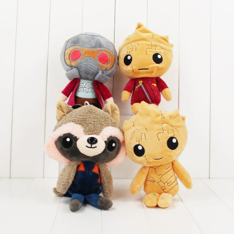 4Styles 20cm Guardians Galaxy Rocket Raccoon Guardian Star Lord Tree Man Baby Plush Toy Stuffed Animals