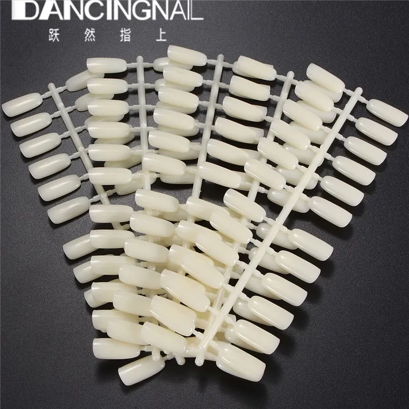 

5Pcs/Pack Natural Color Flat False Nail Chart False Nails Showing Shelf Practice Nail Art Tips Polish Display Practice Tool