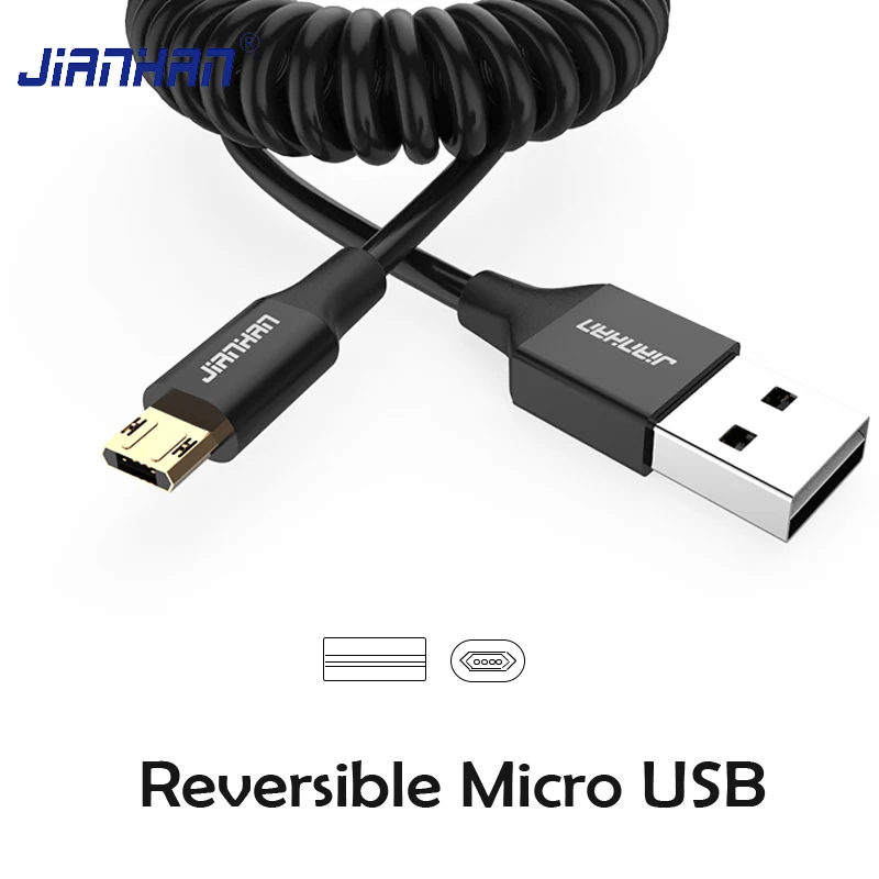 Micro usb кабель Весна Реверсивный USB зарядное устройство 2.1A Гибкая Быстрая зарядка Micro для samsung Xiaomi huawei Android мобильный телефон