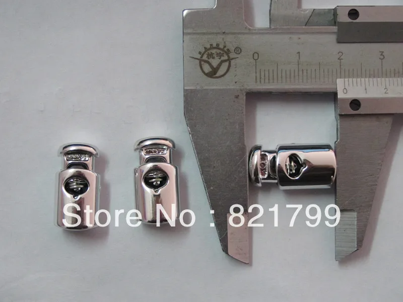 

Long barrel Garment stopper for apparel black stopper plating silver stopper button