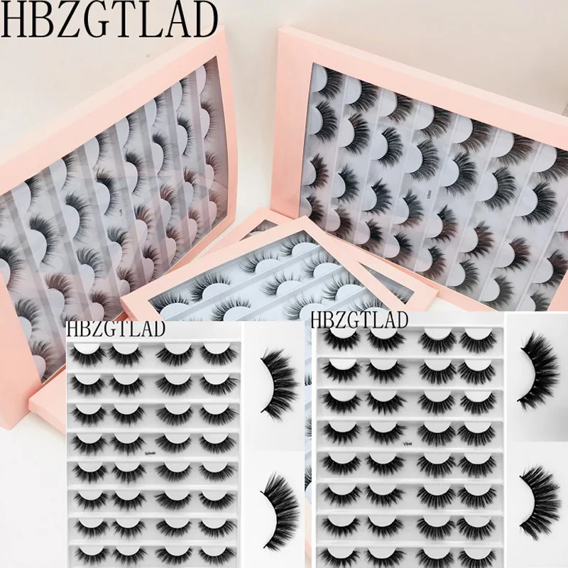 

16 Pairs Multipack 3D Soft Mink Hair False Eyelashes Handmade Wispy Fluffy Long Lashes Natural Eye Makeup Tools Faux Eye Lashes