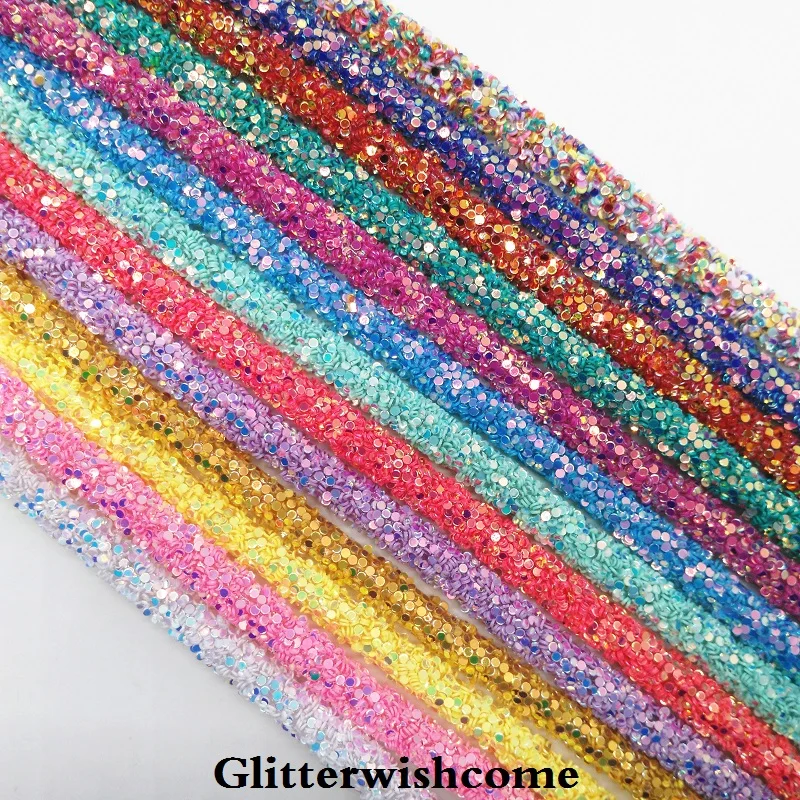 Glitterwishcome длина = 90 см массивные блестящие трубы винил для луков сумки или обувь, GM189A