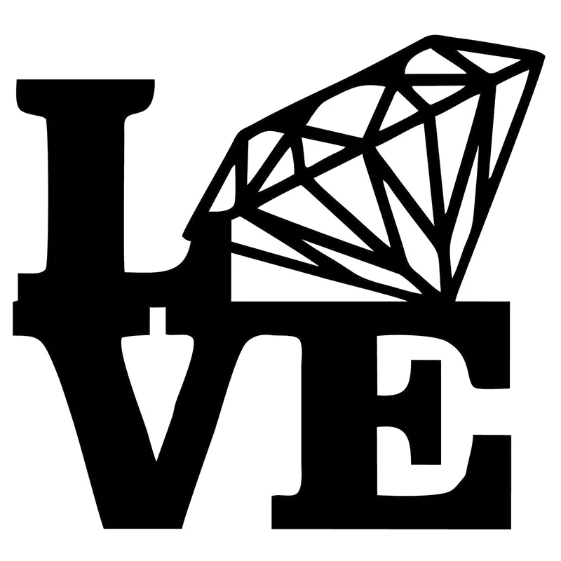 cheap Creative Novelty Love Diamond Stacked Funny JDM Vinyl Decal Sticker Auto Window Car Truck Fuel Tank Cap Laptop Car Stickers Jdm