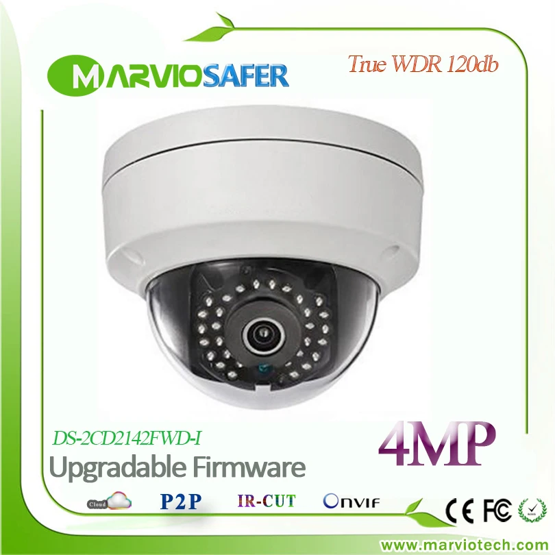 

4MP Dome IP Camera with POE DS-2CD2142FWD-I The CCTV Security Video Surveillance System Upgradable firmware,True WDR