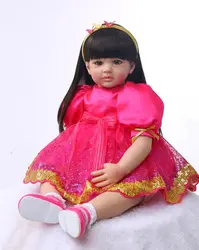 Силикона Reborn Baby Doll Игрушечные лошадки 55 см принцесса малыша Куклы с длинными волосами Обувь для девочек Brinquedos высокое качество