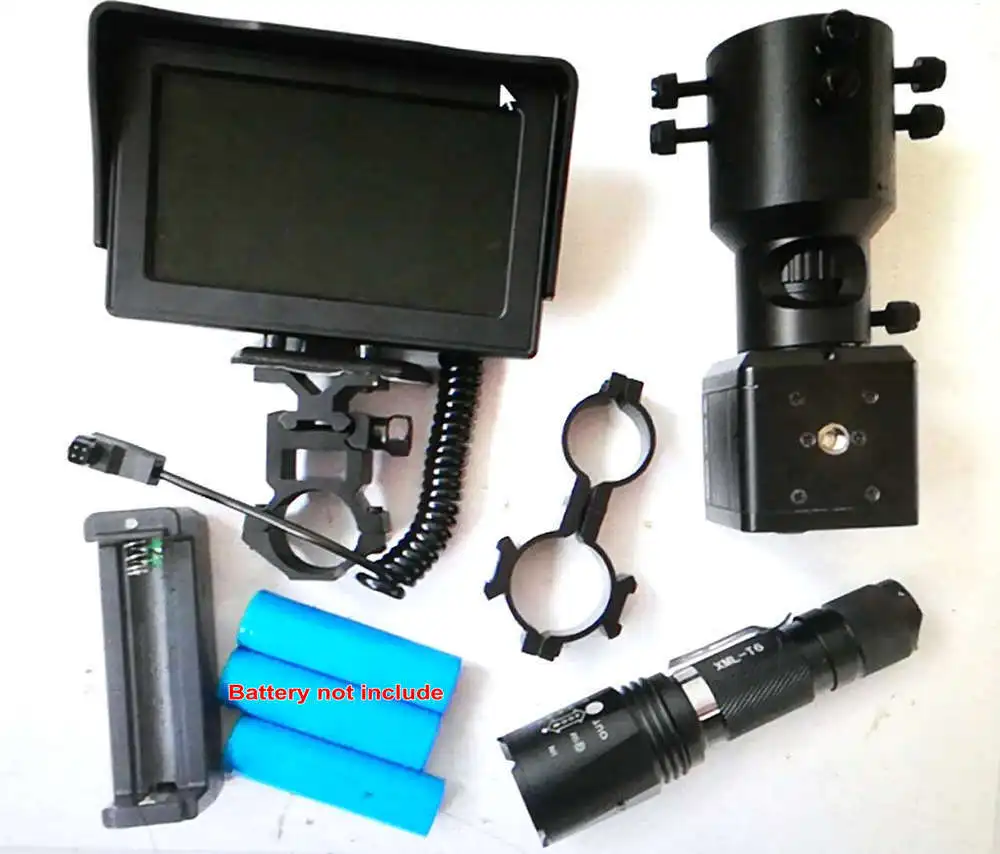 38-45 камера ночного видения Hungting Trail w 3W IR Лазерный фонарь+ 25 мм/30 мм Крепление объектива CCD камера монитор для винтовки прицел Монокуляр - Цвет: Коричневый
