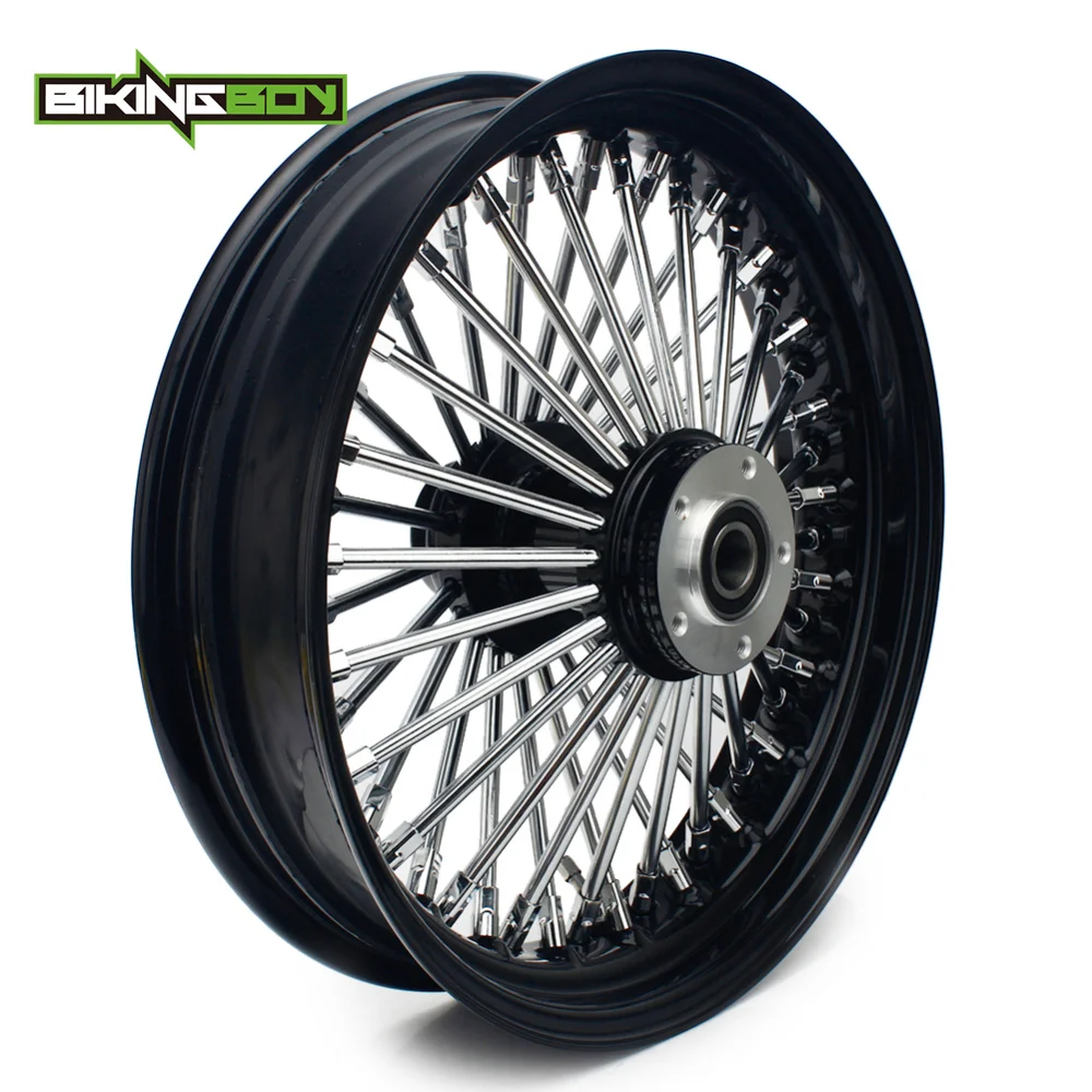 

BIKINGBOY 16" 3.5" Front Wheel Rim Hub With 48 Fat Spokes For Harley Touring Road Glide FLTR Road King FLHR Electra Glide FLHT