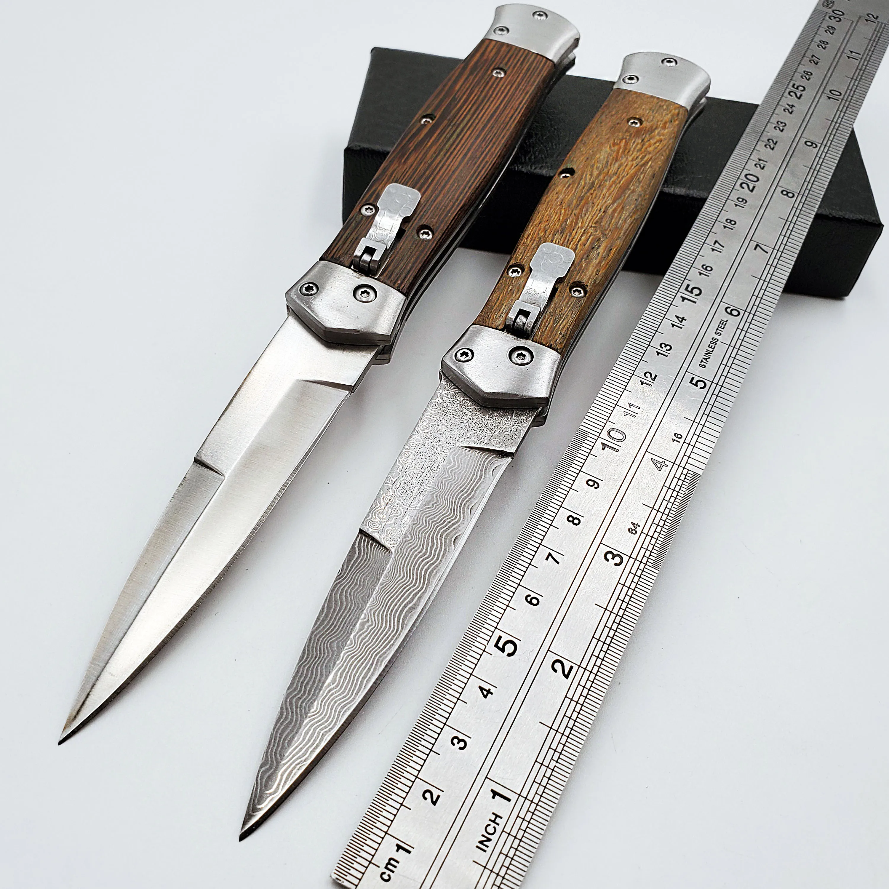 

Mafia Folding knife Damascus Wood Handle Godfather Pocket Knives Camping Survival Tactical Rescue Quickly Open Multi EDC Tools