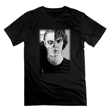 Camiseta con estampado de Evan Peters para hombre, camisa divertida con estampado de Calavera, Ahs, Roanoke, estilo Hipster Harajuku, ropa de calle de verano