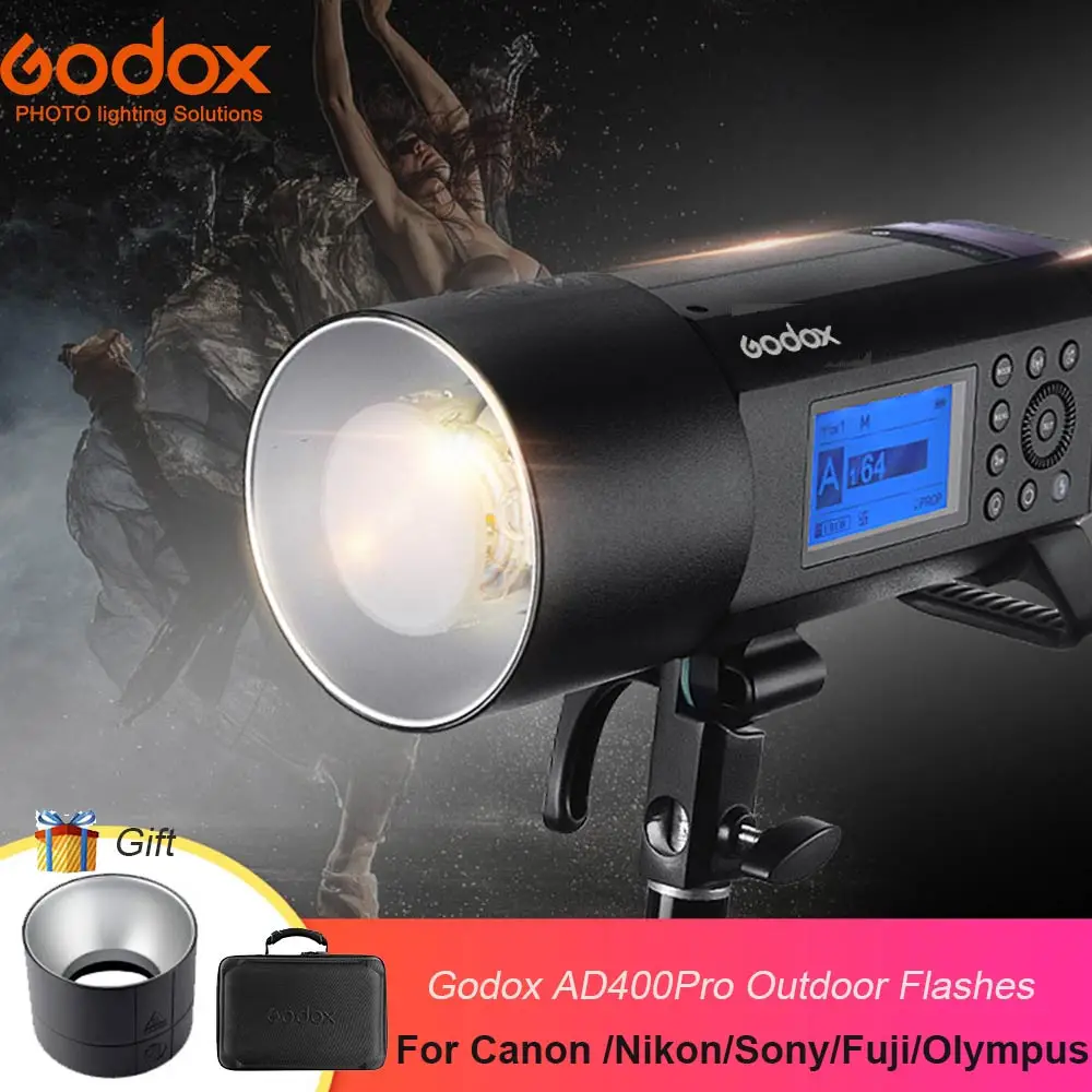 

(In-Stock) Godox AD400Pro Lithium Battery Outdoor Flashes All-in-one Outdoor Flash TTL HSS Built-in 2.4G Wireless X system