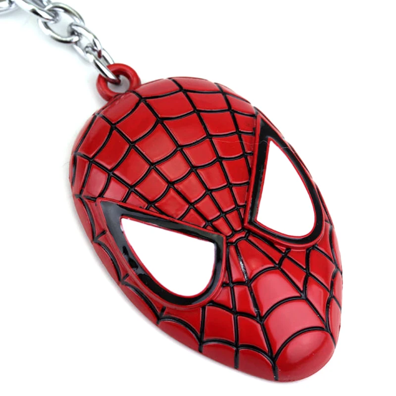 Ювелирные изделия из фильма супер герой Человек-паук брелок супергерой Человек-паук Красная маска металлический брелок для мужчин модный автомобильный брелок