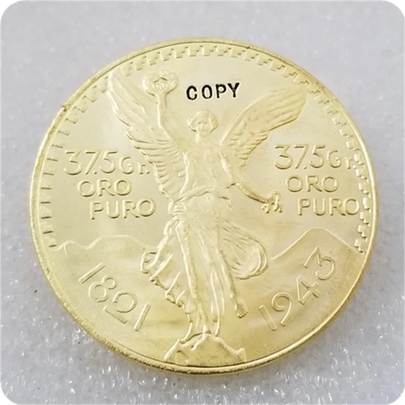 1943 г. мексиканские песос 50 (Centenario) годовщина независимости от Испании копия монет