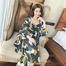 Новое поступление, весенне-осенний женский пижамный комплект из 3 предметов, комплект для сна с длинным v-образным вырезом, одежда для дома, Yukata, женское японское кимоно