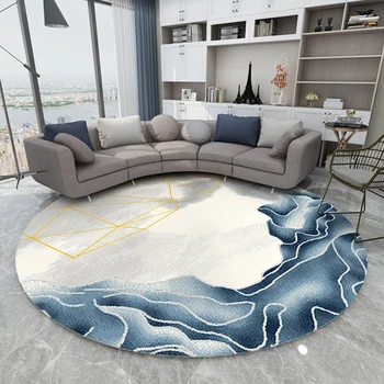 

Nordic Style Round Carpet Mats For Home Living Room Rugs Study Computer Chair Mat Polypropylene Carpet Bedroom Thick Round Rugs