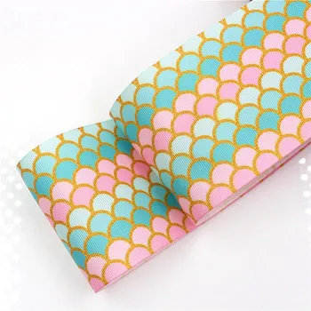 

10Yards free shipping Pencils ribbon Back to School Ribbon Polka Dot Ribbon 3 inch Mermaid Printing Ribbon