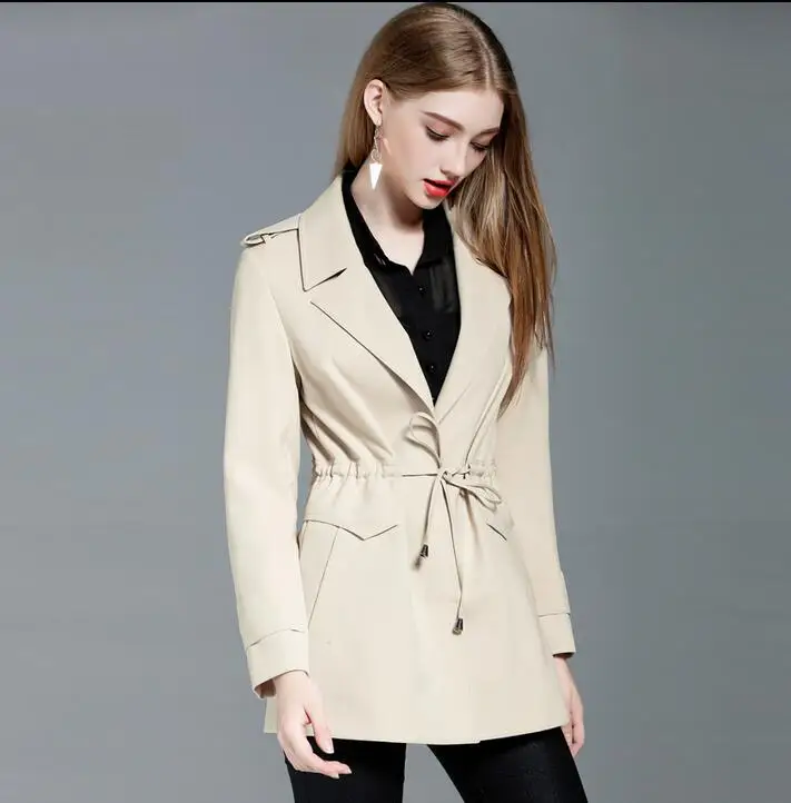 Casual clothing women's medium long trench coats 2019 spring and autumn ...
