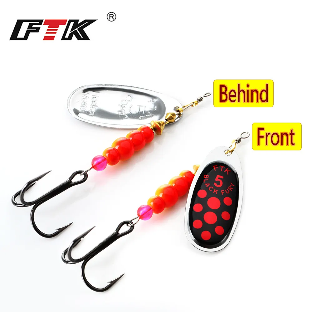 

FTK 1#-5# Similar as Spinner Bait Lures Fishing Spoon Hard Bait With Mustad Treble Hooks For Carp Lure Fishing