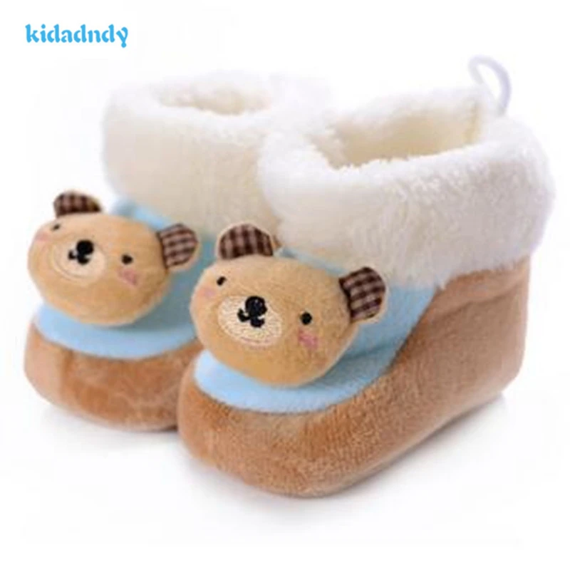 

0-1 Years Old Baby Cotton-Padded Non-Slip Bottom Cartoon Warm Shoes Boots Boys And Girls Baby Shoes Newborn Winter WMC2125