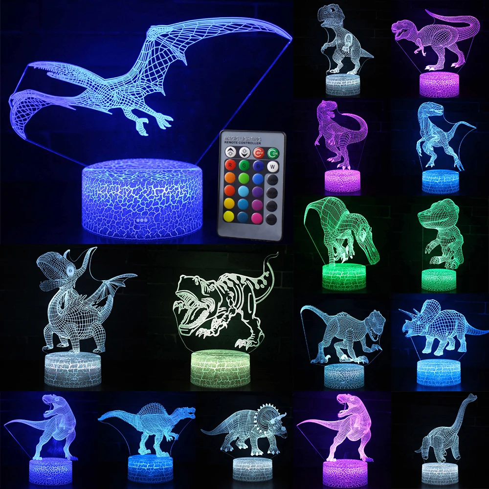 Tanie Dragon Series lampka nocna 3D LED lampki nocne zdalne/sterowanie dotykowe