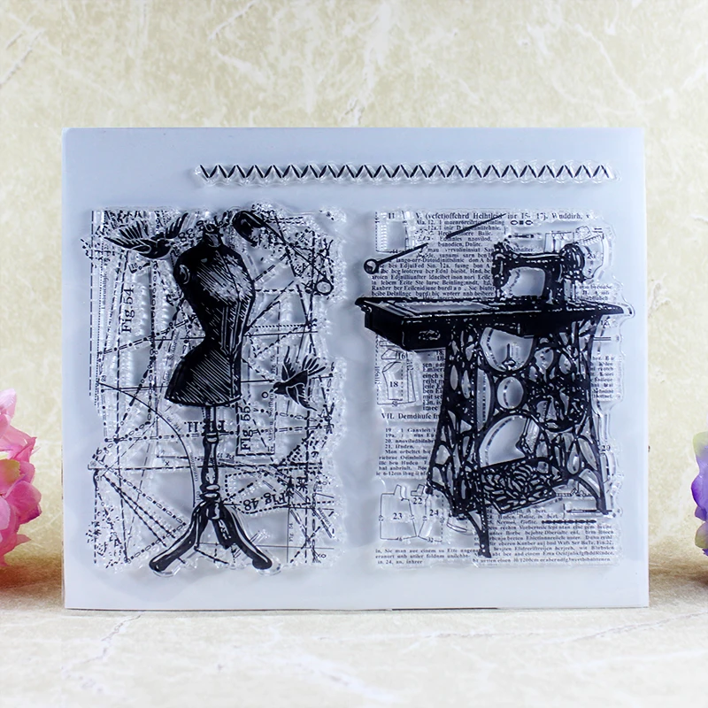 

YLCS160 Sewing Silicone Clear Stamps For Scrapbooking DIY Album Paper Cards Making Decoration Embossing Rubber Stamp 10x15cm