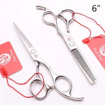 

6.0" 17.5cm Japan Steel Purple Dragon Barber Shop Thinning Shears Cutting Scissors Professional Hairdressing Scissors Kit Z1006