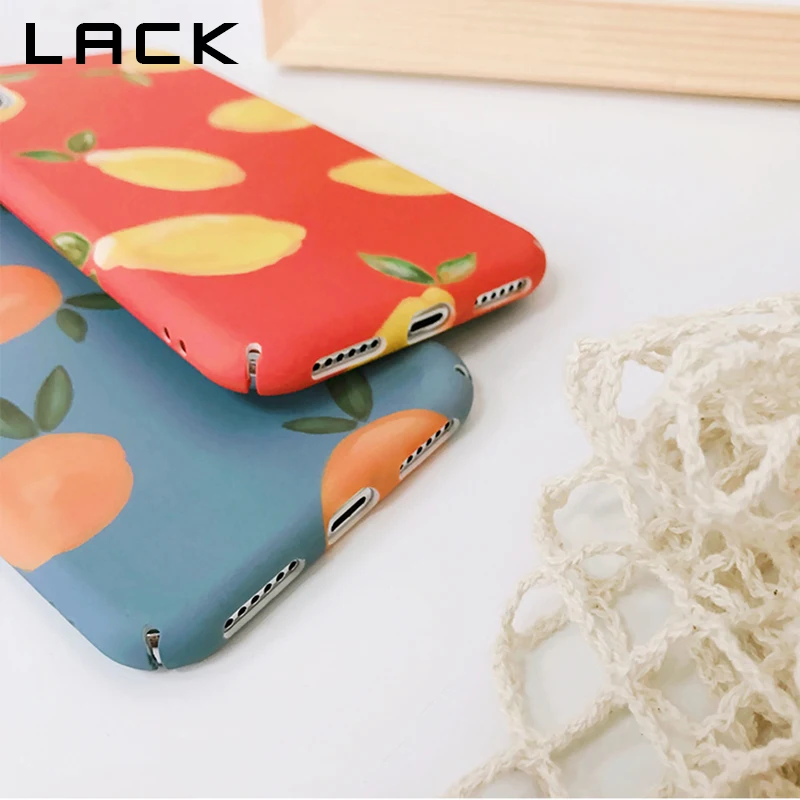 LACK Cartoon Fruits Phone Case For iphone X Case For iphone 6 6S 7 8 Plus Hard PC Back Cover Retro Orange Lemon Painted Cases