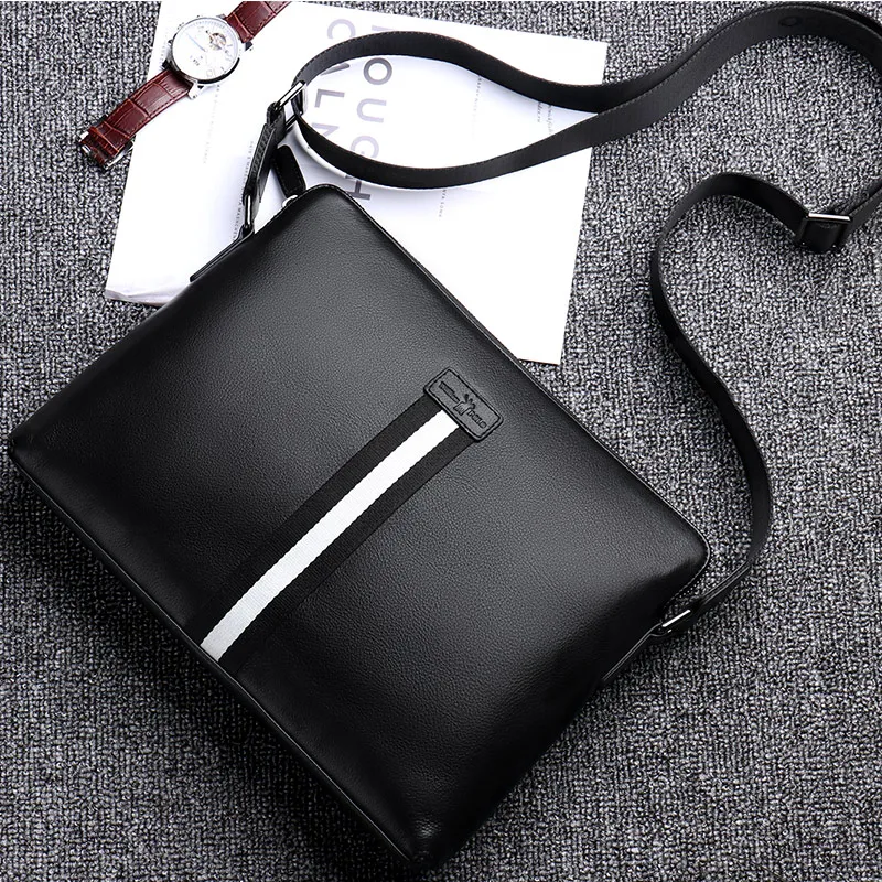 

WilliamPOLO Fashion Business Men Shoulder bag designer handbag genuine leather bag men messenger bags bolsas casual men bag 019