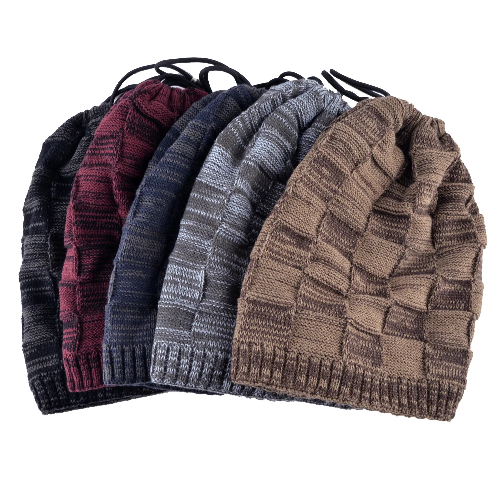 TQMSMY Balaclava bone masks cap men winter knitted wool hat Multi-purpose hats for men's beanies keep warm scarf caps gorros