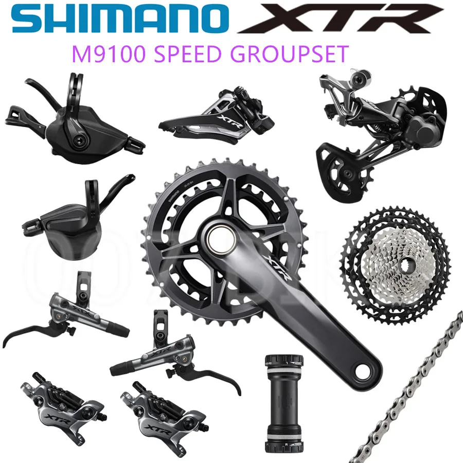 SHIMANO DEORE XTR M9100 Группа Комплект MTB велосипед 2x12-Speed M9100 задний переключатель XTR Сменная кассета 10-45T M9120 Тормозная группа