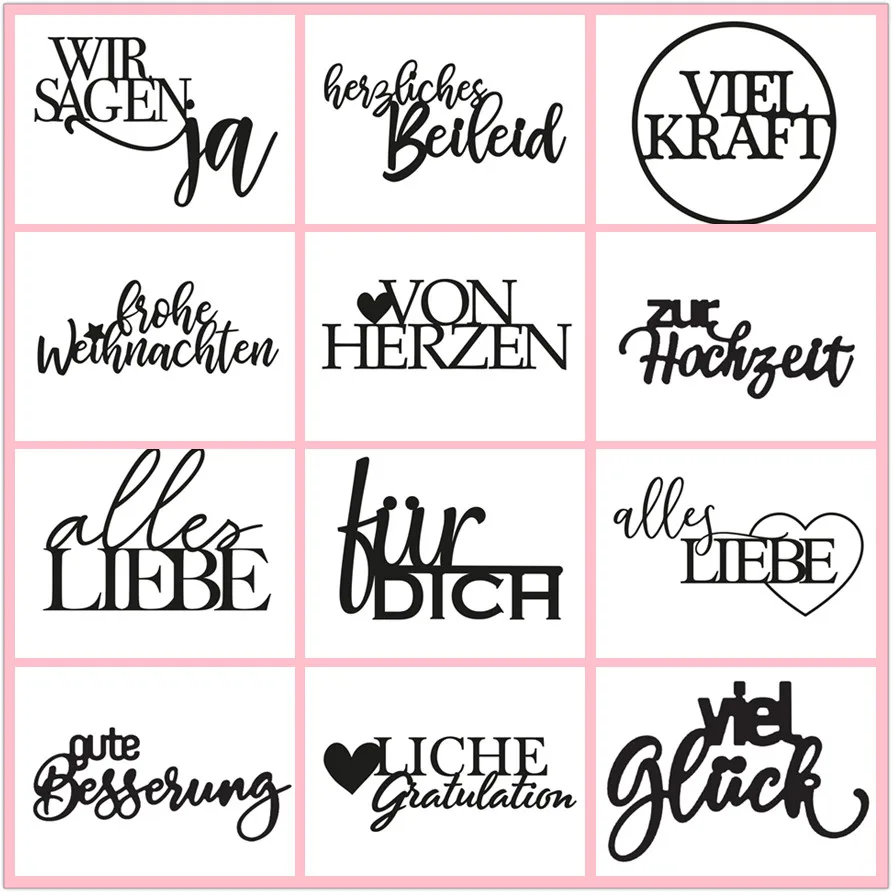 us 1 68 34 off german word merry christmas metal cutting die diy scrapbooking template craft paper card making embossing stencil die cut 2019 in card making templates