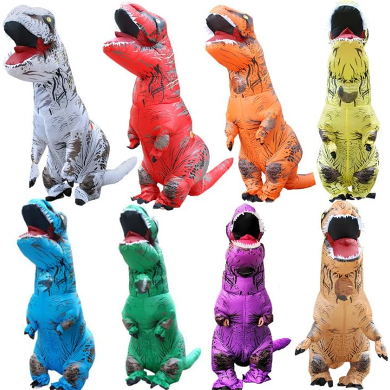 

Cosplay Halloween Party Game Adult Children Inflatable Suit Tyrannosaurus Rex Dinosaur Inflatable Clothes Show Props
