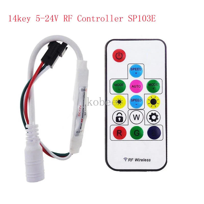 WS2811 WS2812B SK6812 5-24 В полноцветный пиксельный контроллер светодиодный светильник RF беспроводной пульт дистанционного ИК DC USB контроллер