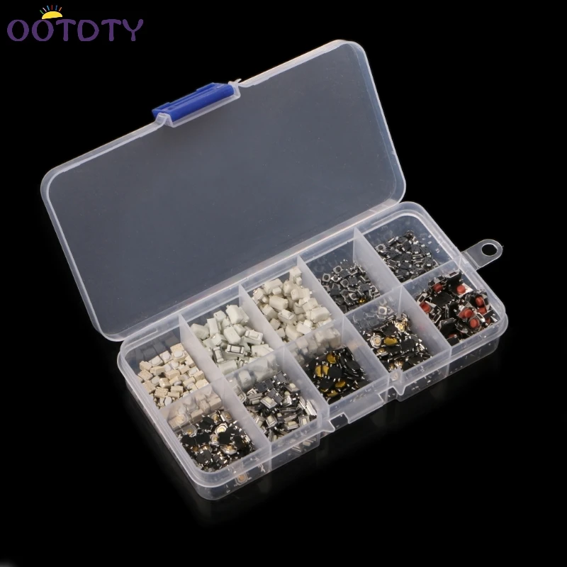 

500 Pcs 10 Value Momentary Tactile Push Button Switch Mini Micro PCB