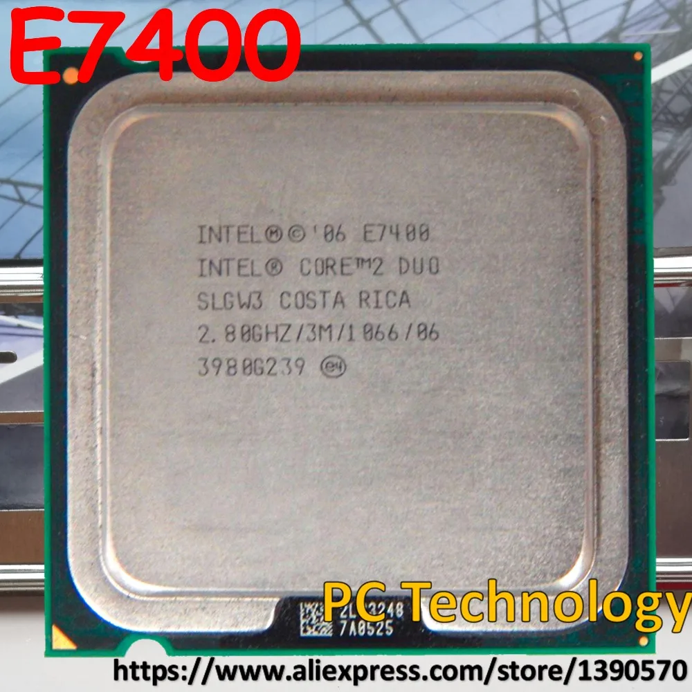 Intel Core 2 Duo настольный процессор E7400 3 м кэш, 2,80 ГГц, 1066 МГц в течение 1 дня
