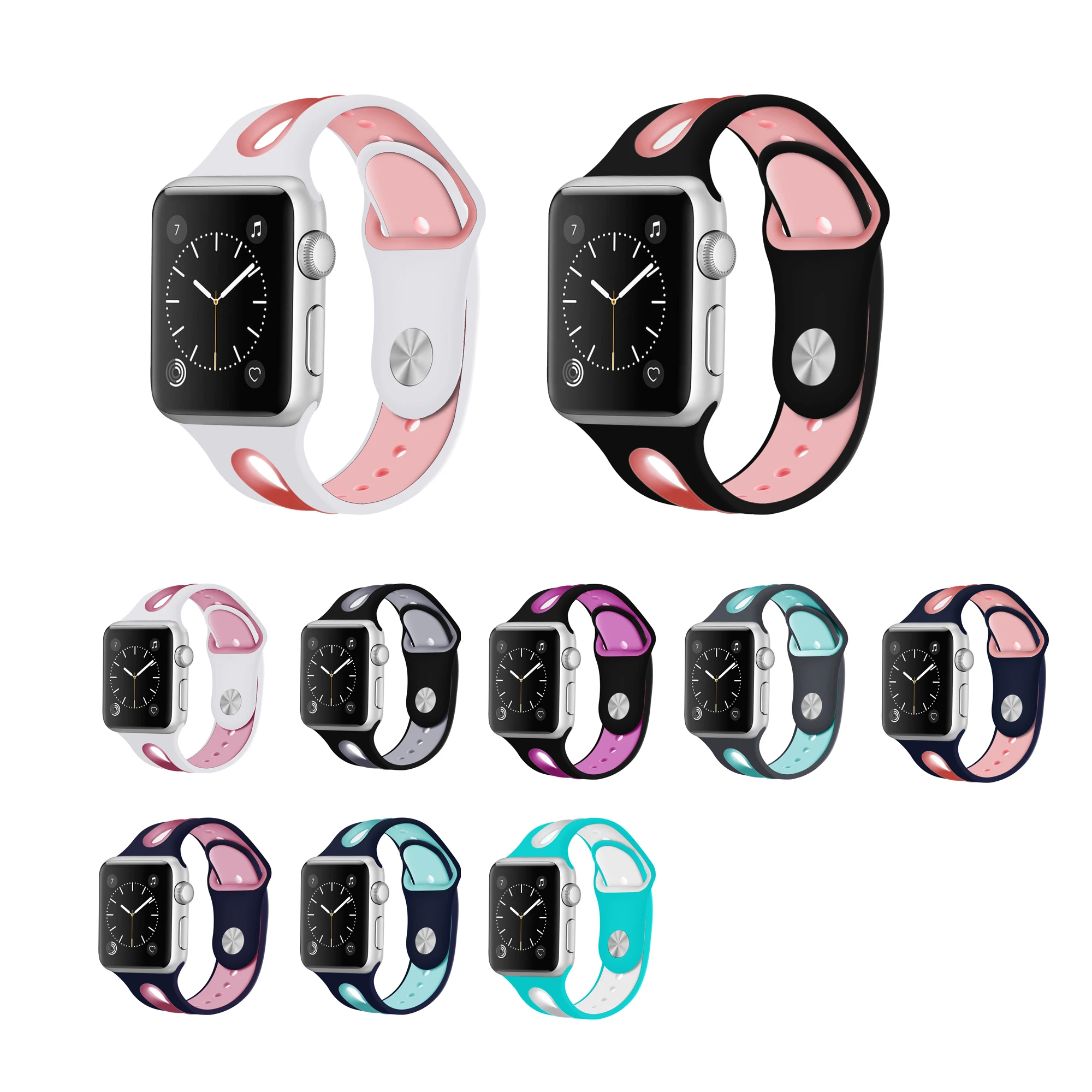

2019 Newest Silicone Sport Band for Apple Watch Series 4 3 2 1 Strap for Iwatch 38mm 42mm 40mm 44mm