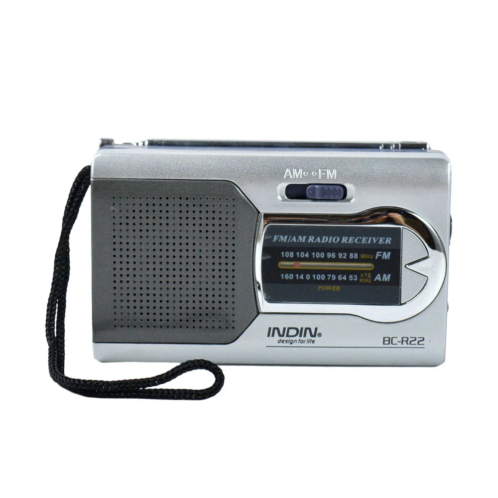 

Small portable AM FM telescopic antenna radio world receiver speaker