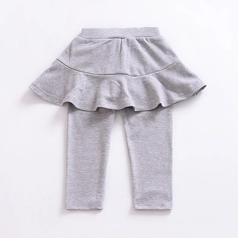 Модные Леггинсы для девочек Штаны дети весна осень хлопок штаны принцессы для новорожденных детские брюки капри, гарем для детей, размер от 12 мес. до 4 лет - Цвет: gray