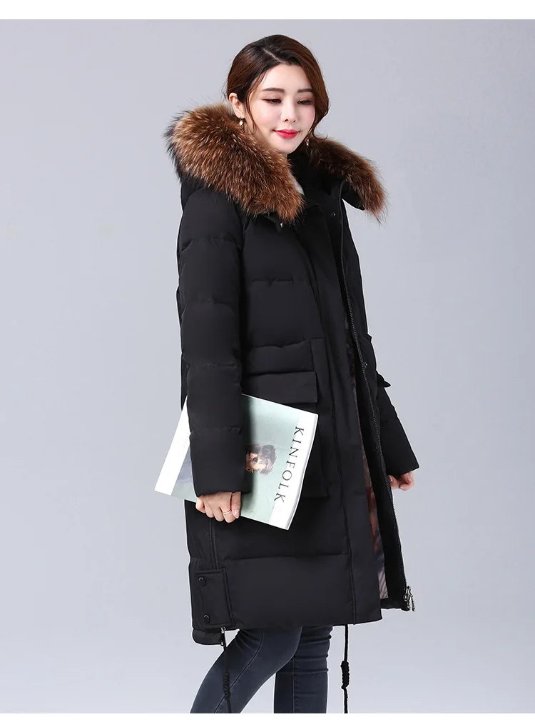  2019 Winter New Down Jacket Brand Women's Winter Jackets Big Fur Collar Ladies Down Jacket Thick Warm Winter Woman COats M-2XL  (15)