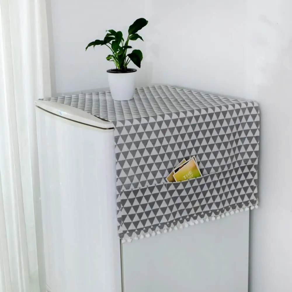 Бытовая стиральная машина покрывает обе стороны Висячие карманы прочный хлопок лен смешанный Холодильник пыли Чехлы универсальные